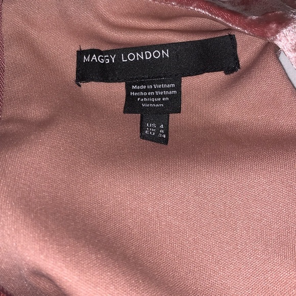 NWOT Maggy London Pink Velvet MIDI Dress - Picture 5 of 6